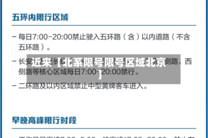 近来【北系限号限号区域北京】