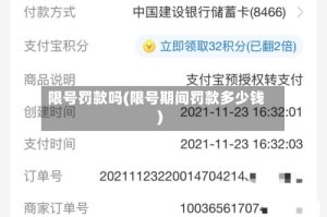 限号罚款吗(限号期间罚款多少钱)