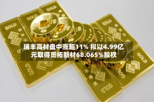 瑞丰高材盘中涨超11% 拟以4.99亿元取得觅拓新材68.065%股权