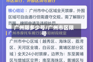 广州限多少号/广州市区限号