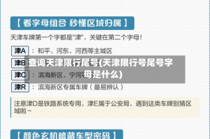 查询天津限行尾号(天津限行号尾号字母是什么)