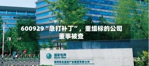 600929“急打补丁	”，重组标的公司董事被查-第2张图片
