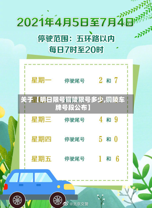 关于【明日限号铜陵限号多少,铜陵车牌号段公布】-第1张图片