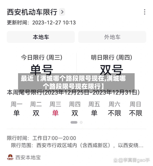 最近【满城哪个路段限号现在,满城哪个路段限号现在限行】-第1张图片