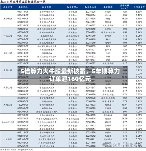 5倍算力大牛股最新披露，5年期算力订单超160亿元-第1张图片