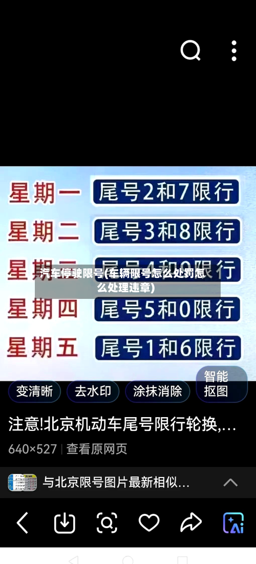 汽车停驶限号(车辆限号怎么处罚怎么处理违章)-第1张图片
