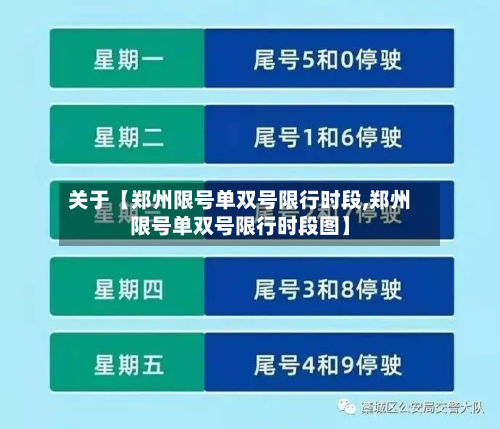 关于【郑州限号单双号限行时段,郑州限号单双号限行时段图】-第1张图片
